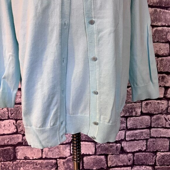Talbots Aqua Cardigan Sweater & Tank Size XL - Picture 3 of 10